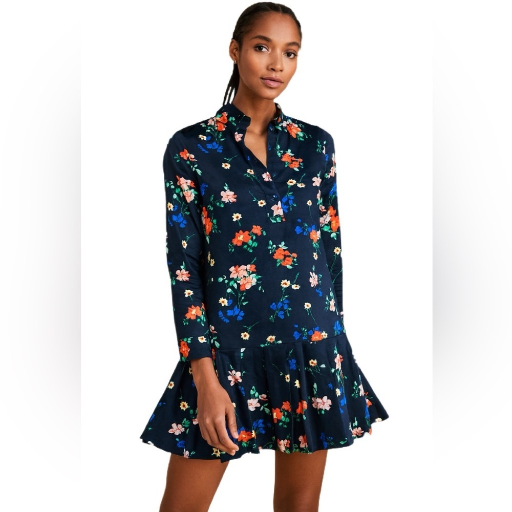 Tuckernuck Navy Floral Long Sleeve Dress Size Small Button Down Dress - Picture 9 of 9